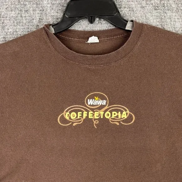 WAWA SHIRT MENS XL BROWN COFFEE COFFEETOPIA CONVENIENT STORE TEE - Picture 3 of 10